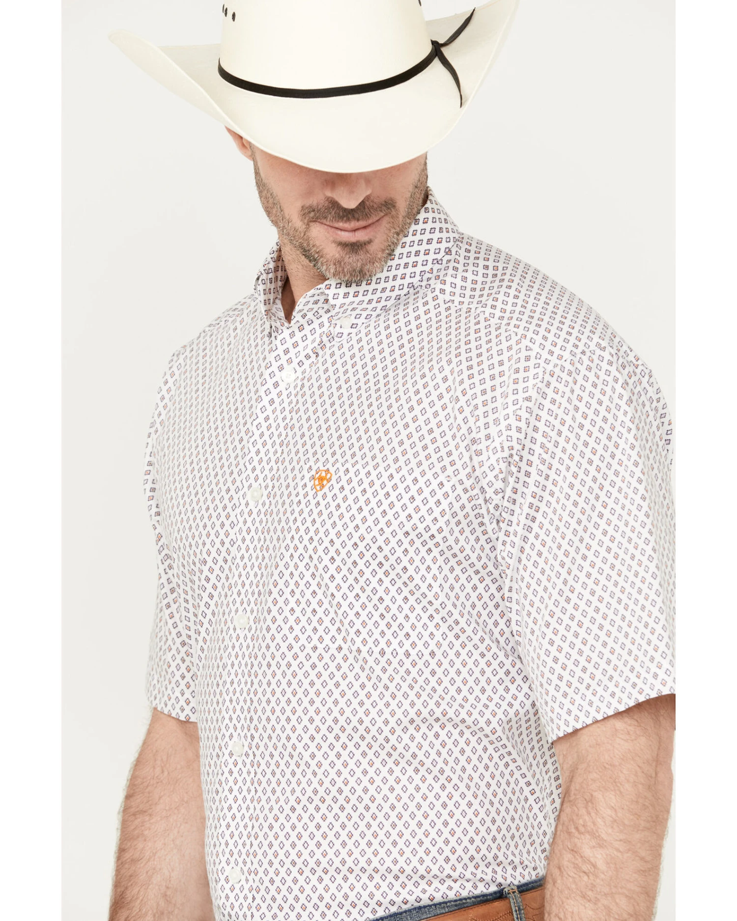 Ariat Men's Mayson Geo Print Classic Fit Short Sleeve Button Down Western Shirt 2 Ariat Men's Mayson Geo Print Classic Fit Short Sleeve Button Down Western Shirt - Image 2