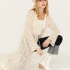 Miss Me Women's Crochet Long Sleeve Duster