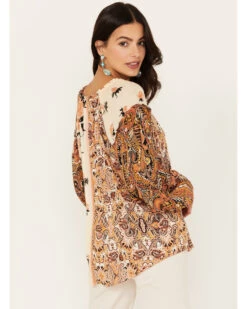 Free People Women's Gemini Pieced Western Blouse -Modern Fashion Sales 2000387361 295 P4