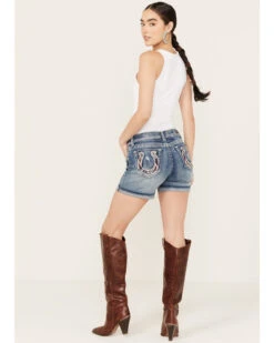 Grace In LA Women's Medium Wash Americana Horseshoe Jeans -Modern Fashion Sales 2000387379 414 P1