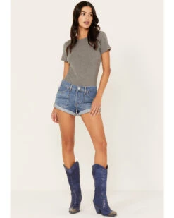 Free People Women's Light Wash Beginners Luck Slouch Shorts