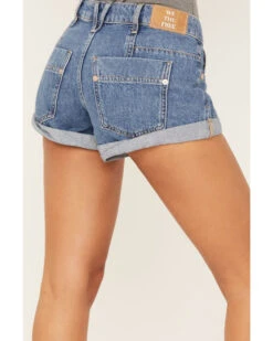 Free People Women's Light Wash Beginners Luck Slouch Shorts -Modern Fashion Sales 2000387535 414 P4