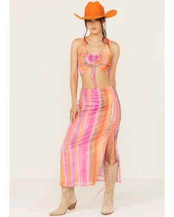 Show Me Your Mumu Women's Dazy Mesh Striped Midi Skirt 6 Show Me Your Mumu Women's Dazy Mesh Striped Midi Skirt -Modern Fashion Sales 2000388984 650 P1