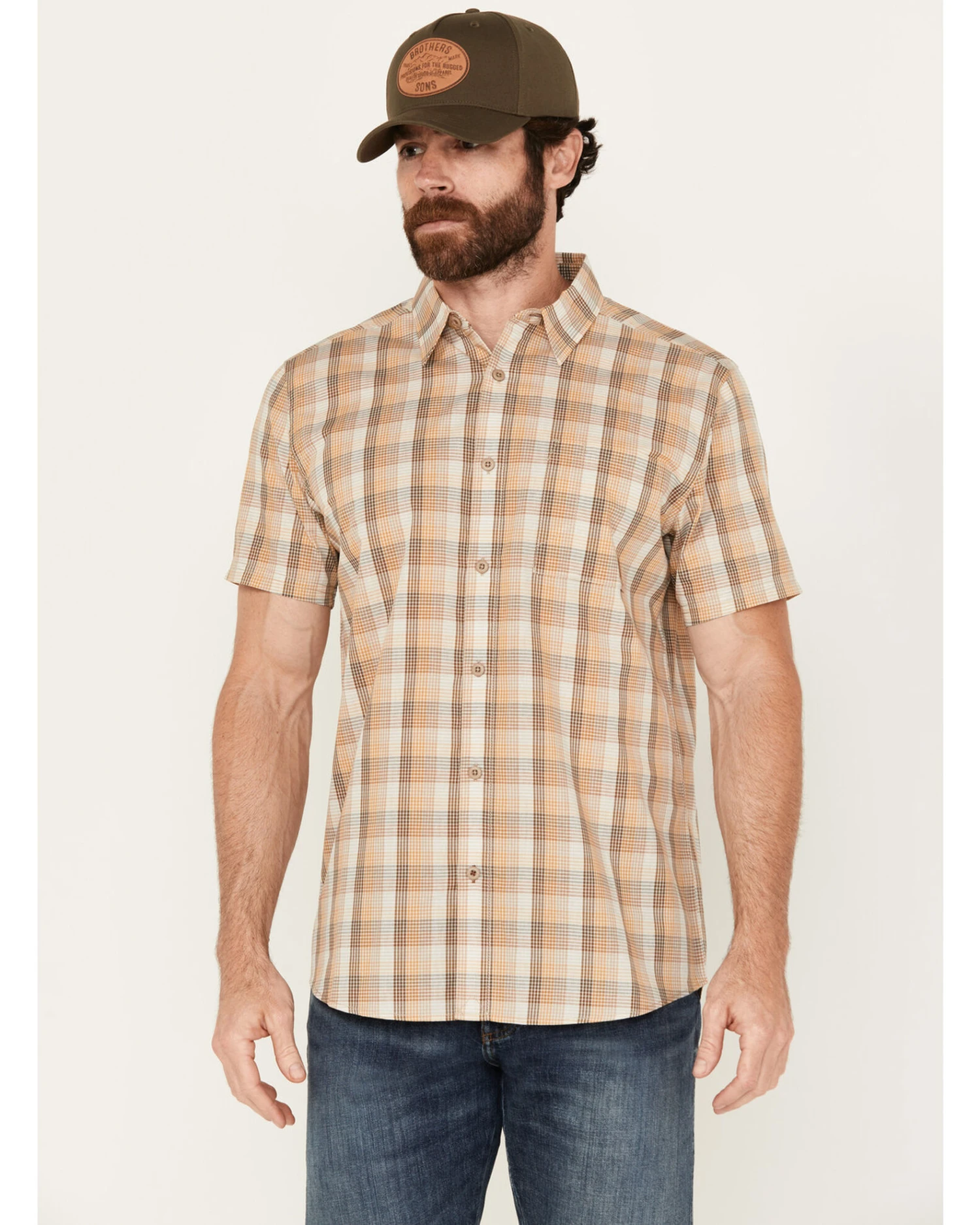Cody James Men's Anderson Plaid Print Short Sleeve Button-Down Western Shirt 3 Cody James Men's Anderson Plaid Print Short Sleeve Button-Down Western Shirt - Image 3