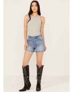 Rolla's Women's Medium Wash Vintage High Rise Stevie Shorts