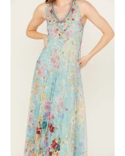 Johnny Was Women's Forever Flower Mesh Maxi Dress