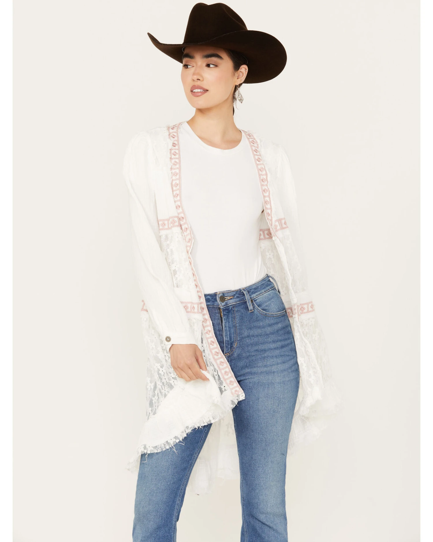 POL Women's Tiered Ditsy Print Long Sleeve Kimono 3 POL Women's Tiered Ditsy Print Long Sleeve Kimono - Image 3