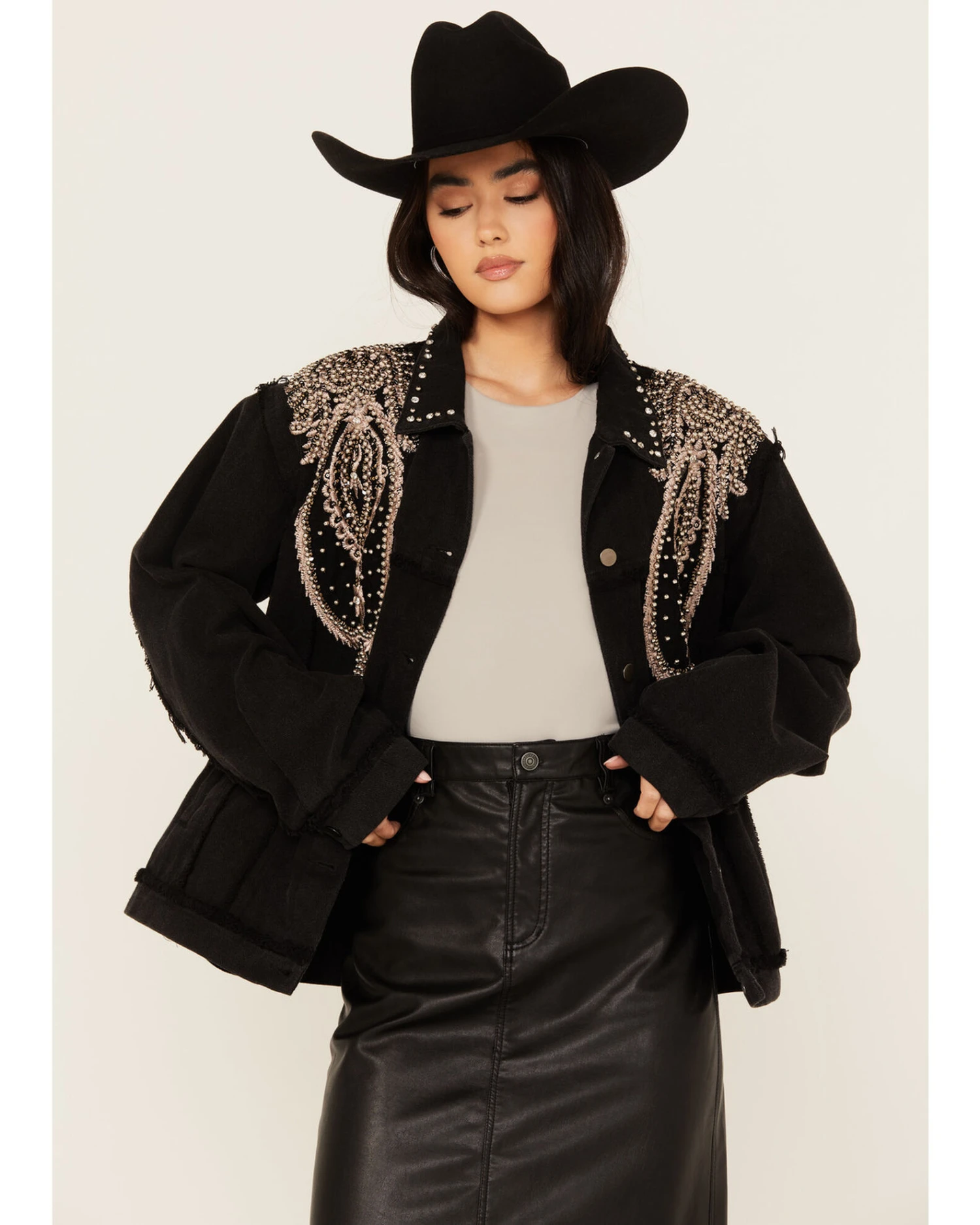 POL Women's Embroidered Denim Jacket 1 POL Women's Embroidered Denim Jacket