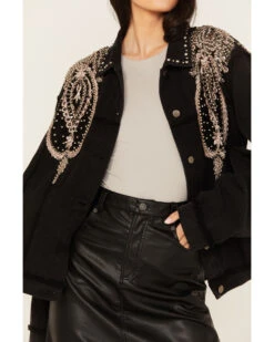 POL Women's Embroidered Denim Jacket 7 POL Women's Embroidered Denim Jacket -Modern Fashion Sales 2000395997 001 P3