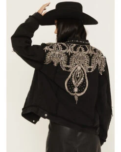 POL Women's Embroidered Denim Jacket 6 POL Women's Embroidered Denim Jacket -Modern Fashion Sales 2000395997 001 P4