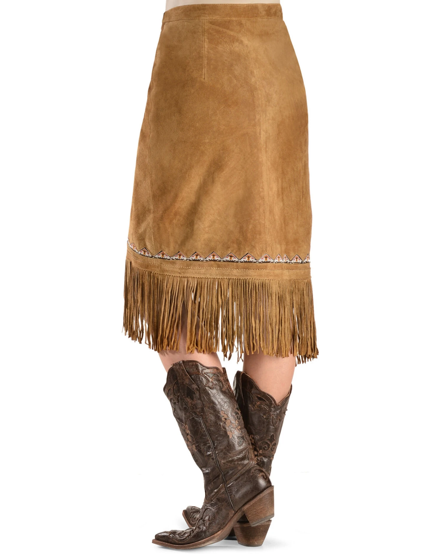 Kobler Leather Women's Yuma Fringe Suede Skirt 2 Kobler Leather Women's Yuma Fringe Suede Skirt - Image 2