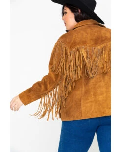 Liberty Wear Women's Suede Fringe Jacket - Plus