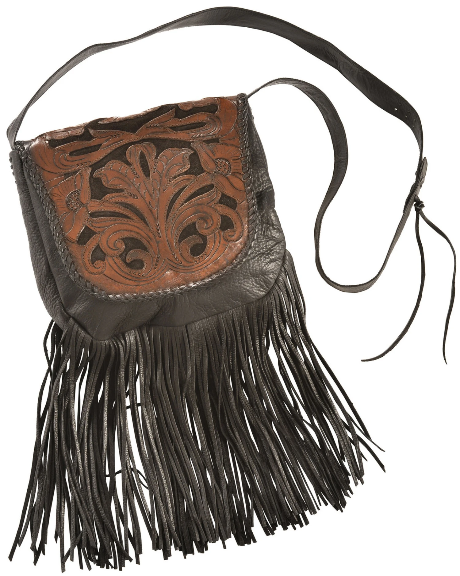 Kobler Leather Black Hand-Tooled Antique Finish Bag 3 Kobler Leather Black Hand-Tooled Antique Finish Bag - Image 3