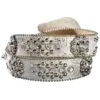 Blazin Roxx Floral Concho & Crystal Metallic Silver Leather Belt